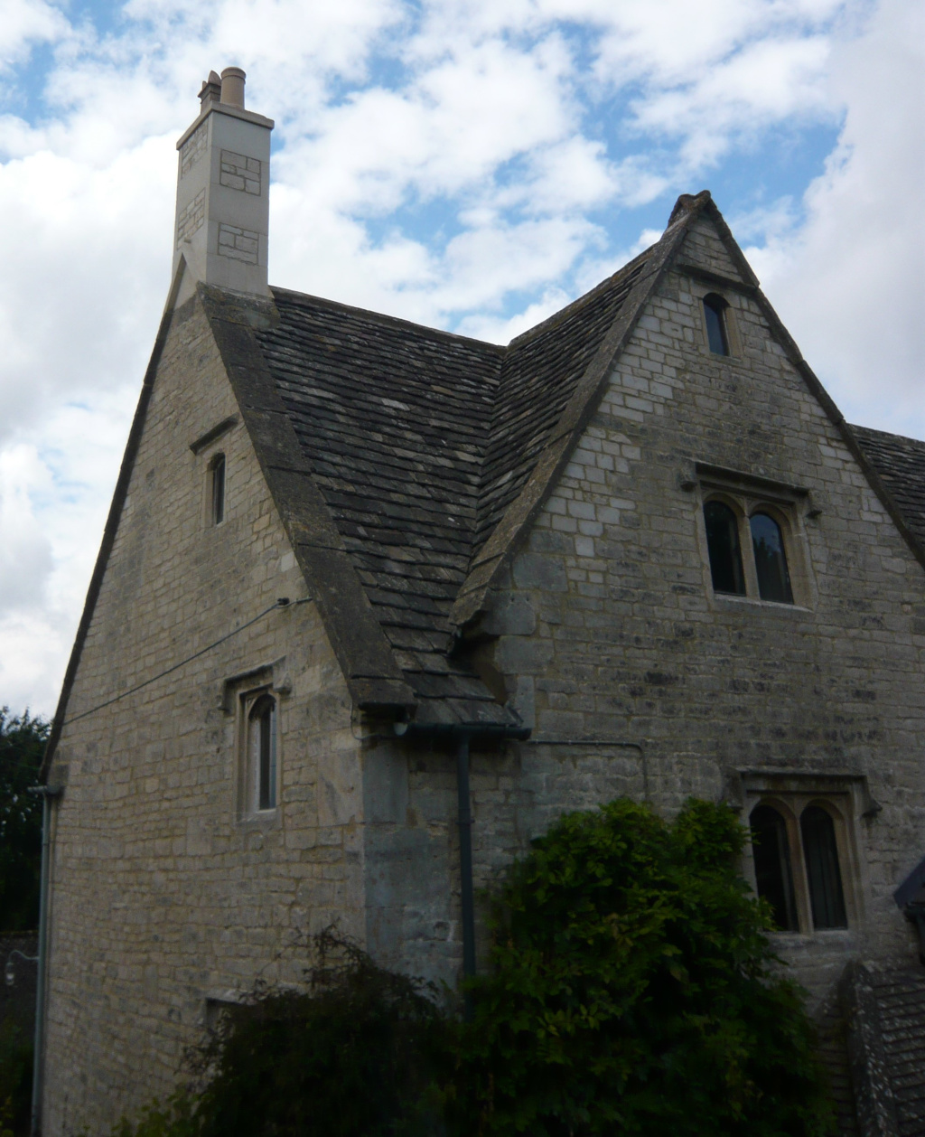 relaid natural stone roof new chimney